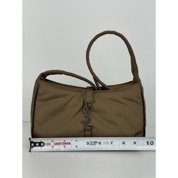 Saint Laurent Le 5 À 7 Hobo Bag Green Econyl Nylon with Bronze Hardware C-6 - Picture 12 of 16